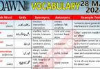 Daily DAWN News Vocabulary with Urdu Meaning (28 Mar 2024)