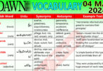 Daily DAWN News Vocabulary with Urdu Meaning (04 May 2024)