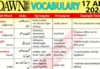 Daily DAWN News Vocabulary with Urdu Meaning (17 Apr 2024)