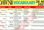 Daily DAWN News Vocabulary with Urdu Meaning (26 Apr 2024)