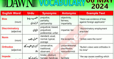 Daily DAWN News Vocabulary with Urdu Meaning (06 May 2024)