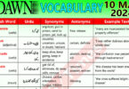 Daily DAWN News Vocabulary with Urdu Meaning (10 May 2024)